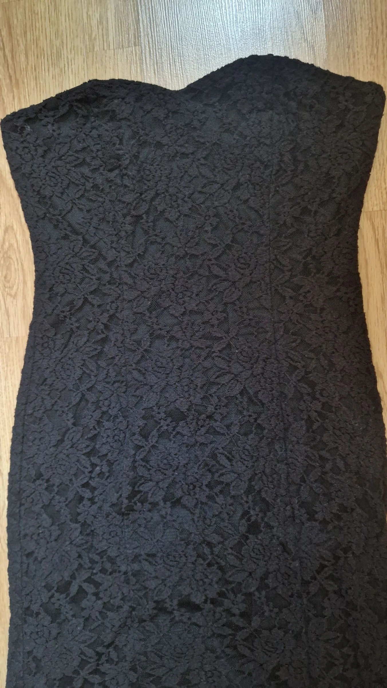 Vestido negro palabra de honor encaje Blanco M – photo 8